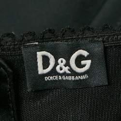 Pre Owned D&G Black Jersey Lace Overlay Detail Midi Slip Dress S