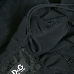 D&G Black Crepe Ruffled Sleeveless Short Dress M