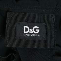 D&G Black Crepe Ruffled Sleeveless Short Dress M