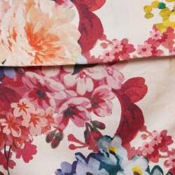Dolce & Gabbana Multicolor Floral Print Cotton/Silk Top and Pants Set M
