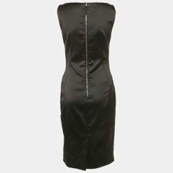 D&G Black Satin Sleeveless Sheath Dress M