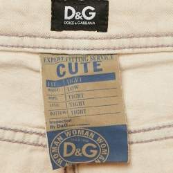 D&G Cream Denim Tight Fit Jeans S Waist 30"