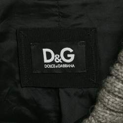 Pre Owned D&G Grey Rabbit Fur Coat M