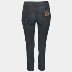 Pre Owned D&G Blue Washed Denim Raw Edge Jeans S Waist 26"