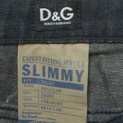 Pre Owned D&G Blue Washed Denim Raw Edge Jeans S Waist 26"