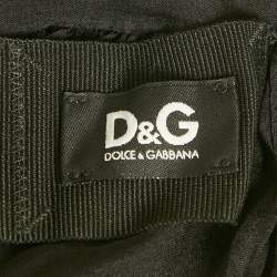 D&G Black Crinkled Silk Sleeveless Top M