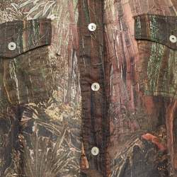 Pre Owned D&G Brown Printed Cotton Sleeveless Top S 