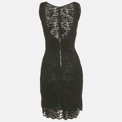 Pre Owned Dolce & Gabbana Black Lace Sleeveless Mini Dress M