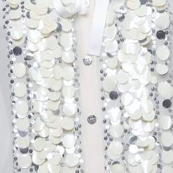 Pre Owned D&G Beige Sequin Embroidered Silk Shirt L