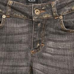 Pre Owned D&G Grey Washed Denim Low Waist Flared Fit Jeans S Waist 24"