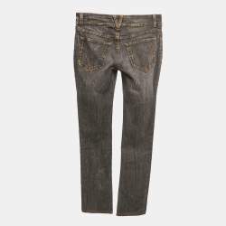 Pre Owned D&G Grey Washed Denim Low Waist Flared Fit Jeans S Waist 24"