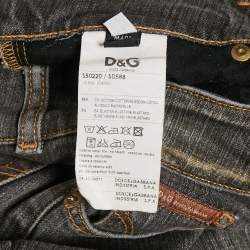 Pre Owned D&G Grey Washed Denim Low Waist Flared Fit Jeans S Waist 24"