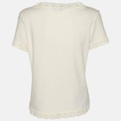 Pre Owned D&G Cream Jersey Satin Top L