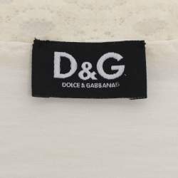 Pre Owned D&G Cream Jersey Satin Top L