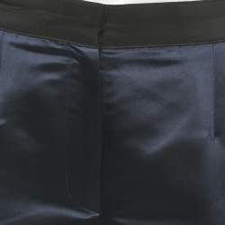 Pre Owned D&G Blue Satin Contrast Trimmed Trousers S