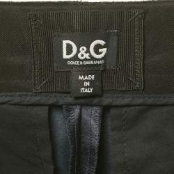 Pre Owned D&G Blue Satin Contrast Trimmed Trousers S