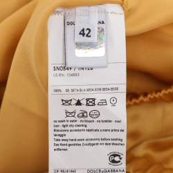 Pre Owned D&G Yellow Silk High Neck Sleeveless Top M