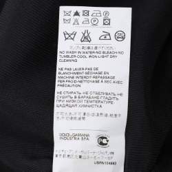 Pre Owned D&G Blue Multicolor Denim and Wool Long Sleeve Dress S