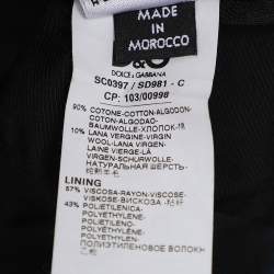 Pre Owned D&G Blue Multicolor Denim and Wool Long Sleeve Dress S