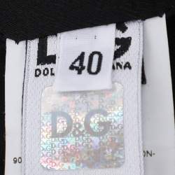 Pre Owned D&G Blue Multicolor Denim and Wool Long Sleeve Dress S