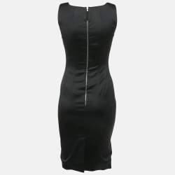Pre Owned D&G Black Satin Sleeveless Short Dress S