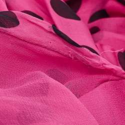 Pre Owned D&G Pink Polka Dot Silk Neck Tie Detail Mini Dress S 