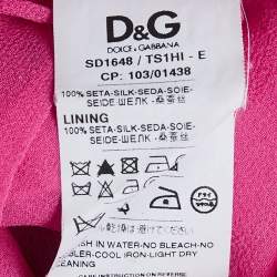 Pre Owned D&G Pink Polka Dot Silk Neck Tie Detail Mini Dress S 