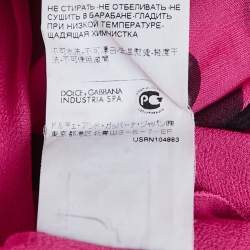 Pre Owned D&G Pink Polka Dot Silk Neck Tie Detail Mini Dress S 