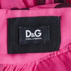 Pre Owned D&G Pink Polka Dot Silk Neck Tie Detail Mini Dress S 