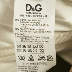 Pre Owned D&G Beige Leather Vintage Eyelet Mini Cocktail Dress M