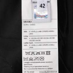 Pre Owned D&G Metallic Silver Leather Zipped Jacket M