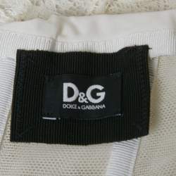 مملوكة مسبقًا D&G White Lace Trim Cotton Strapless Corset Top S
