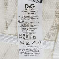 مملوكة مسبقًا D&G White Lace Trim Cotton Strapless Corset Top S