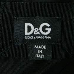 Pre Owned فستان دي آند جي قصير كرين نباتي أسود منفوش مقاس متوسط