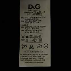 Pre Owned فستان دي آند جي قصير كرين نباتي أسود منفوش مقاس متوسط