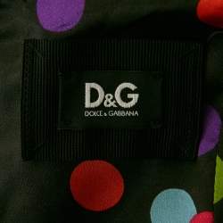 مملوكة مسبقًا فستان شيث برباط سباغيتي من دي اند جي حرير بطبعات حيوانية أسود / فضي مقاس كبير - لارج