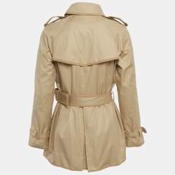 Pre Owned معطف قصير دولتشي أند غابانا جبرادين مزود بحزام بيج مقاس صغير (سمول)