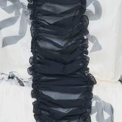 Pre Owned D&G Cream Bow Print Silk Ruffle Mini Dress S