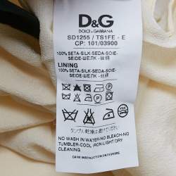 مملوكة مسبقًا D&G Cream Bow Print Silk Ruffle Mini Dress M