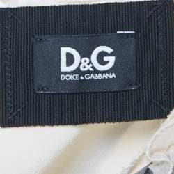 مملوكة مسبقً ا D&G Cream Bow Print Silk Ruffle Mini Dress M