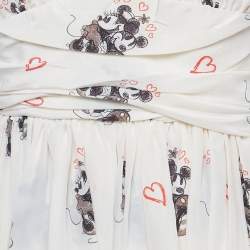 Pre Owned فستان دي&جي حرير بطبعة ميكي وماوس هالتر مقاس ميديوم