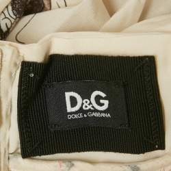 Pre Owned فسستان دي آند جي حرير بطبعة ميكي وميني ماوس برقبة هالتر مقاس صغير