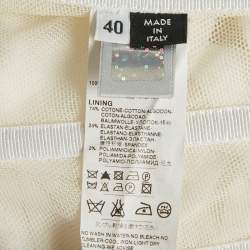 Pre Owned فستان دي آند جي قطن كريمي مع دانتيل مكشكش بدون حمالات قصير مقاس صغير (سمول)