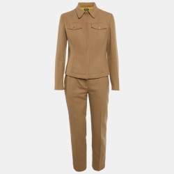 Pre Owned D&G Brown Wool Blend Jacket and Pants Set M