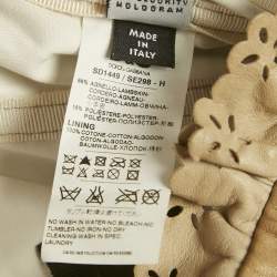 Pre Owned  D&G Beige Leather Eyelet Strapless Mini Dress M