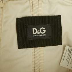 Pre Owned  D&G Beige Leather Eyelet Strapless Mini Dress M