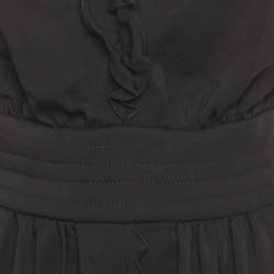 Pre Owned D&G Black Stretch Crepe Frill Detail Mini Dress M