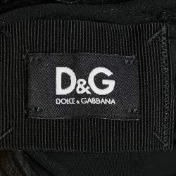 Pre Owned D&G Black Stretch Crepe Frill Detail Mini Dress M