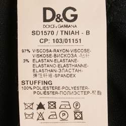 Pre Owned D&G Black Stretch Crepe Frill Detail Mini Dress M