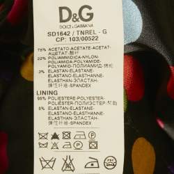 مملوكة مسبقًا D&G Black Satin Strappy Sheath Dress S